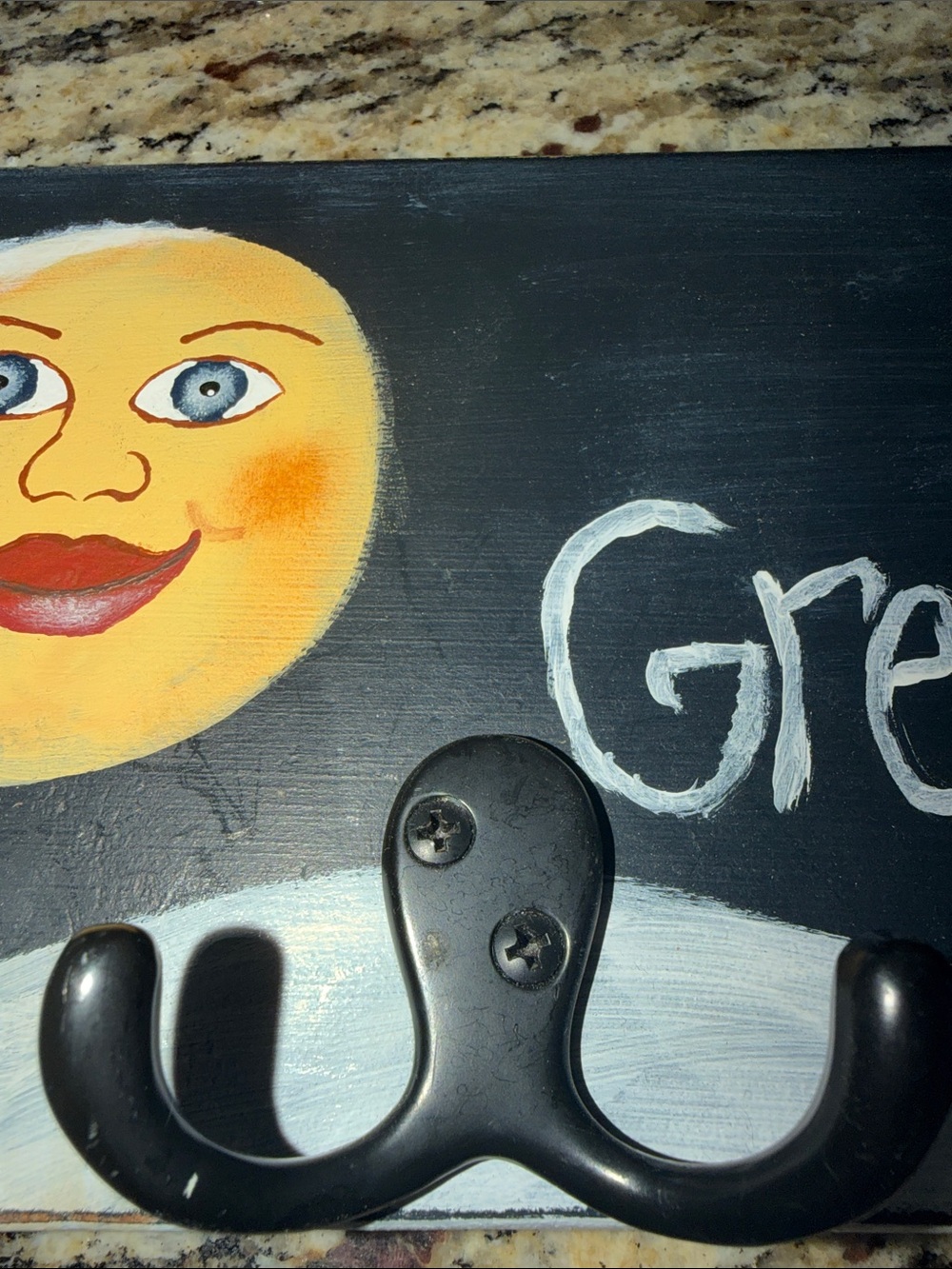 Wall Hook Rack - hand painted - Picture 4 of 6